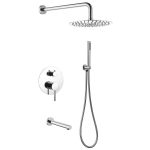 Душевая система Abber Emotion встраиваемая с верхним душем с лейкой со смесителем хром (AF8817)
