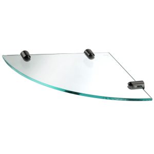 Полка для ванной WasserKraft угловая 290х30х290 мм стекло/металл черная (K-533PB)