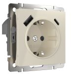 Розетка Werkel встраиваемая слоновая кость с USB-A/ Type-C (a056273)