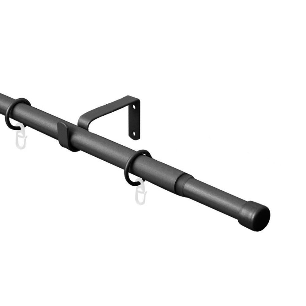 original-10848.jpg Карниз настенный металлический однорядный раздвижной 160-300 см d16/19 мм черный (151.219) — изображение 1