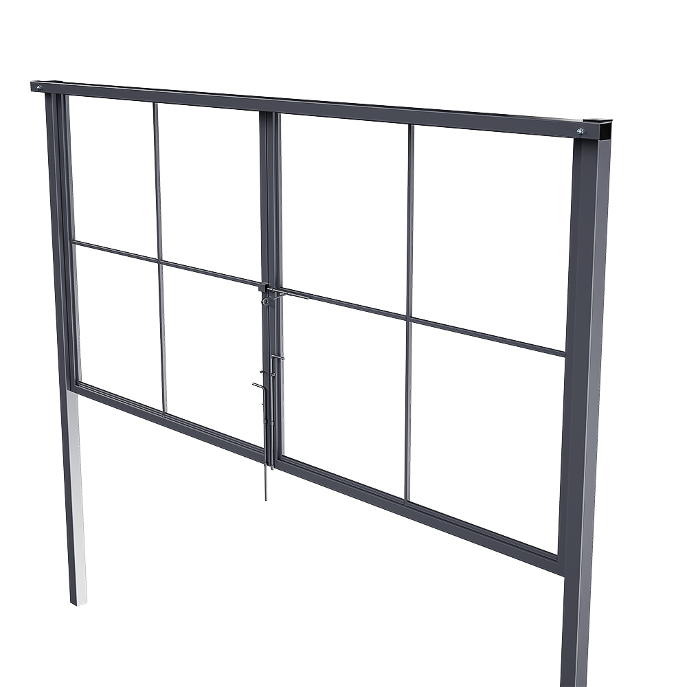 original-11075.jpg Ворота распашные каркас со столбами 4х1,85 м графитовый серый RAL 7024 — изображение 1