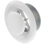 Анемостат вытяжной Era Pro регулируемый стальной с полимерным покрытием d100 мм белый