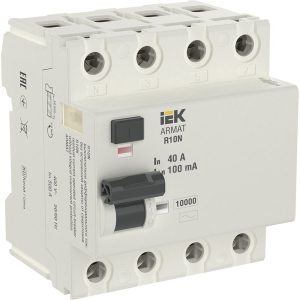 УЗО IEK Armat R10N 40А 4P тип AC 100 мА 10 кА (AR-R10N-4-040C100)