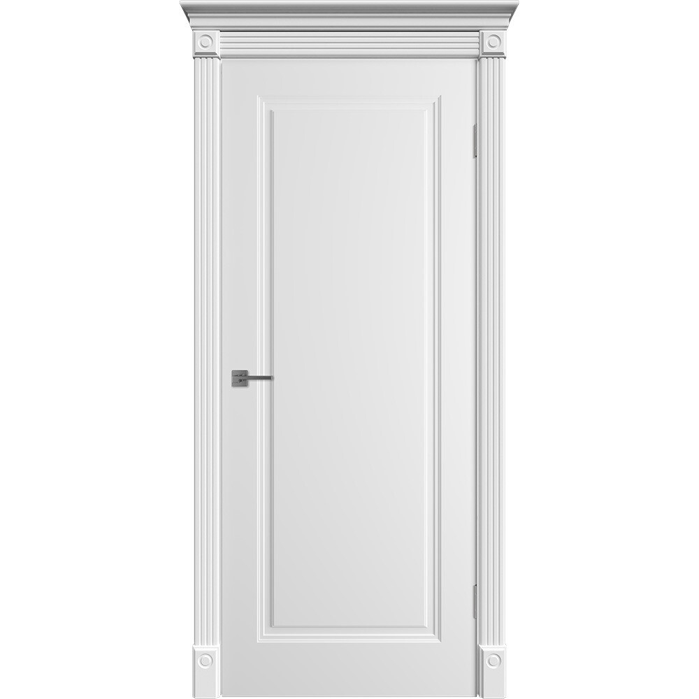original-12227.jpg Дверь межкомнатная Норра 1 700х2000 мм эмаль белая глухая с замком и петлями — изображение 1