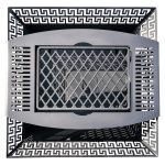 Решетка-гриль для чаши Листья 620х620 мм с чугунной вставкой стейк