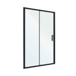 Душевая дверь Ulitka Safari стекло прозрачное 120х195 см профиль черный 6 мм раздвижная (74104129)