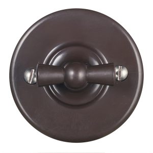 Выключатель Bironi Лизетта одноклавишный накладной коричневый ретро (B1-201-22)