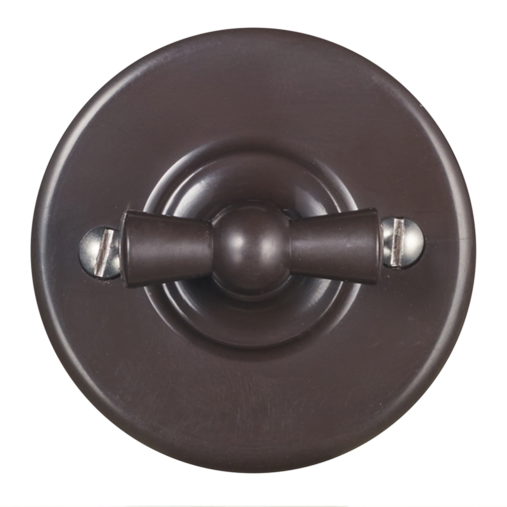 original-12438.jpg Выключатель Bironi Лизетта одноклавишный накладной коричневый ретро (B1-201-22) — изображение 1