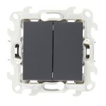 Выключатель Simon 24 Harmonie двухклавишный встраиваемый графит (2420398-038)
