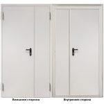 Дверь противопожарная двухстворчатая Промет ДП-2-EIS-60 глухая левая серый RAL 7035 1250х2050 мм