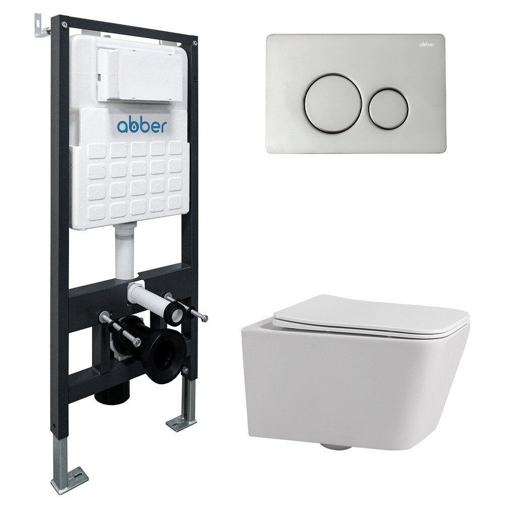 original-12866.jpg Комплект инсталляции Abber с унитазом Rechteck с кнопкой хром и сиденьем микролифт (AC1201-AC0105-AC0121) — изображение 1
