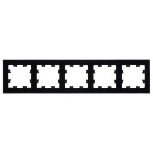 Рамка Systeme Electric AtlasDesign Nature пятиместная черная (ATN321005)