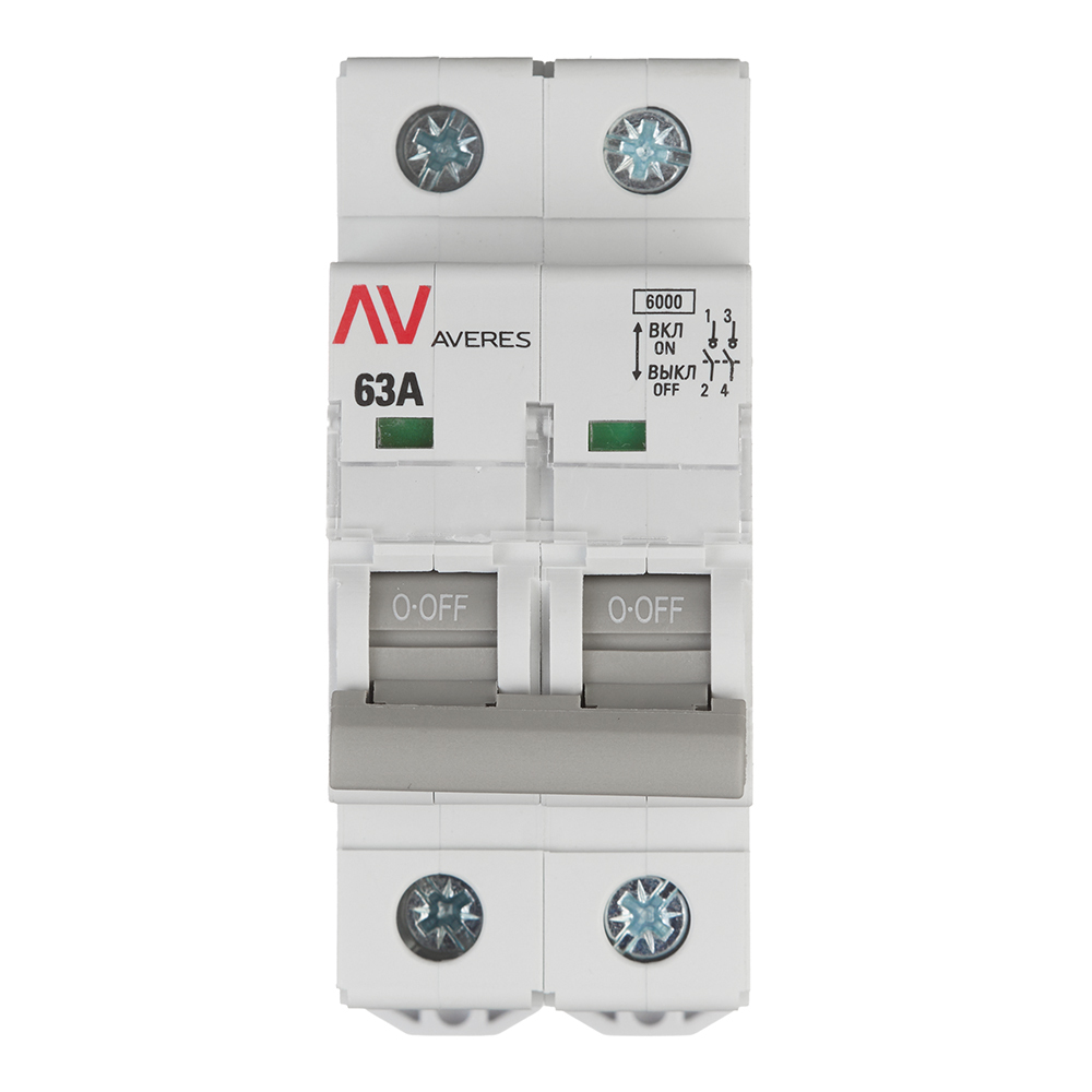 original-13117.jpg Выключатель нагрузки EKF Averes AVN 2P 63А 230 В на DIN-рейку (avn-2-63-av) — изображение 1