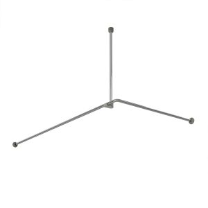 Карниз для ванной 180х90 см сборный Г-образный алюминий хром