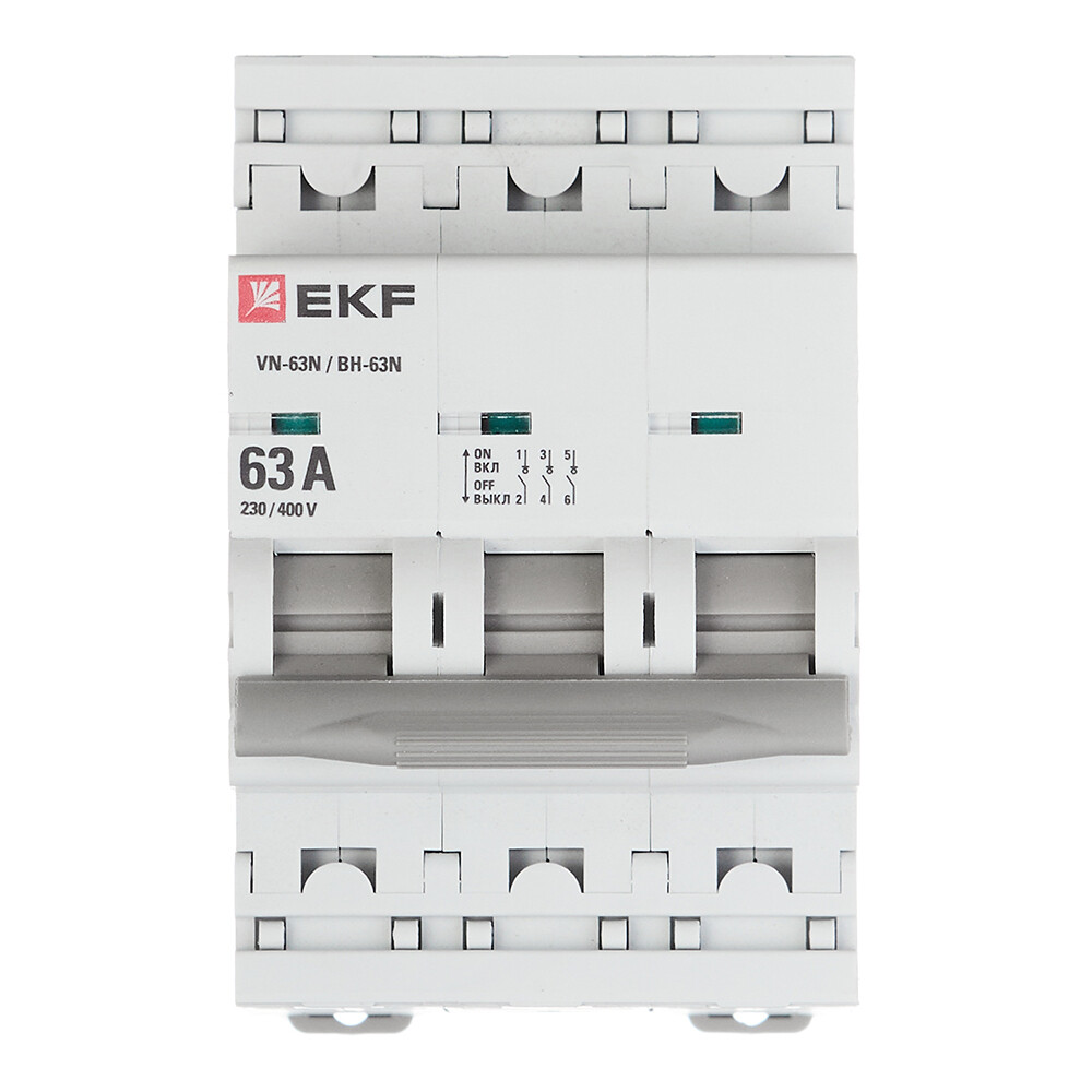 original-13188.jpg Выключатель нагрузки EKF PROxima ВН-63N 3Р 63А 400 В на DIN-рейку (S63363) — изображение 1