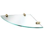 Полка для ванной WasserKraft угловая 290х30х290 мм стекло/металл золото (K-533PG)