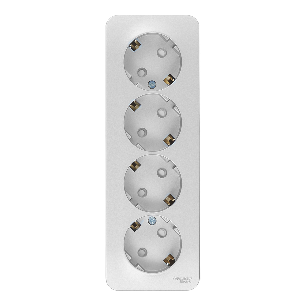 original-13470.jpg Розетка Systeme Electric Blanca накладная алюминий со шторками (BLNRA011413) — изображение 1