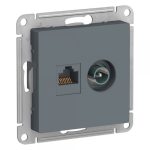 Розетка телевизионная/ компьютерная Systeme Electric AtlasDesign встраиваемая грифель TV/ RJ45 (ATN000789)