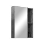 Зеркальный шкаф Comforty Флорида 60х80х15 см подвесной бетон светлый/антрацит