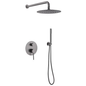 Душевая система Abber Emotion встраиваемая с верхним душем с лейкой со смесителем никель (AF8818NG)