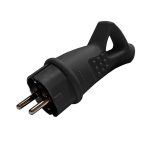 Вилка штепсельная UNIVersal с заземлением IP44 с ушком черная