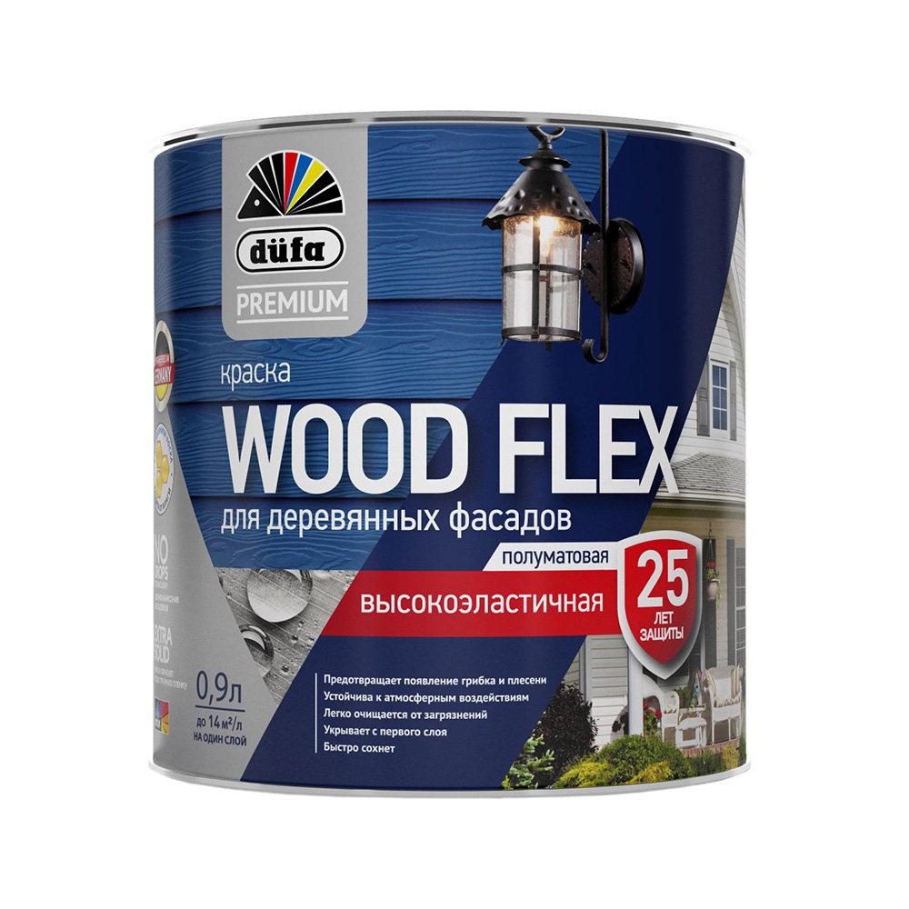 original-13948.jpg Краска фасадная по дереву Dufa Woodflex акриловая база 1 белая 0,9 л — изображение 1