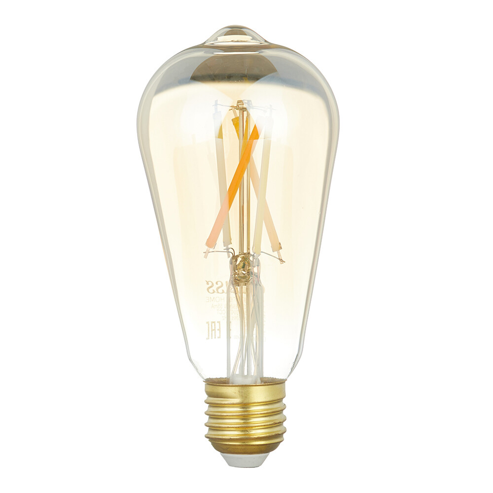 original-14071.jpg Лампа умная Gauss Smart Home филаментная диммируемая E27 6,5 Вт теплый/холодный 2000-5500 К IP00 ретро — изображение 1