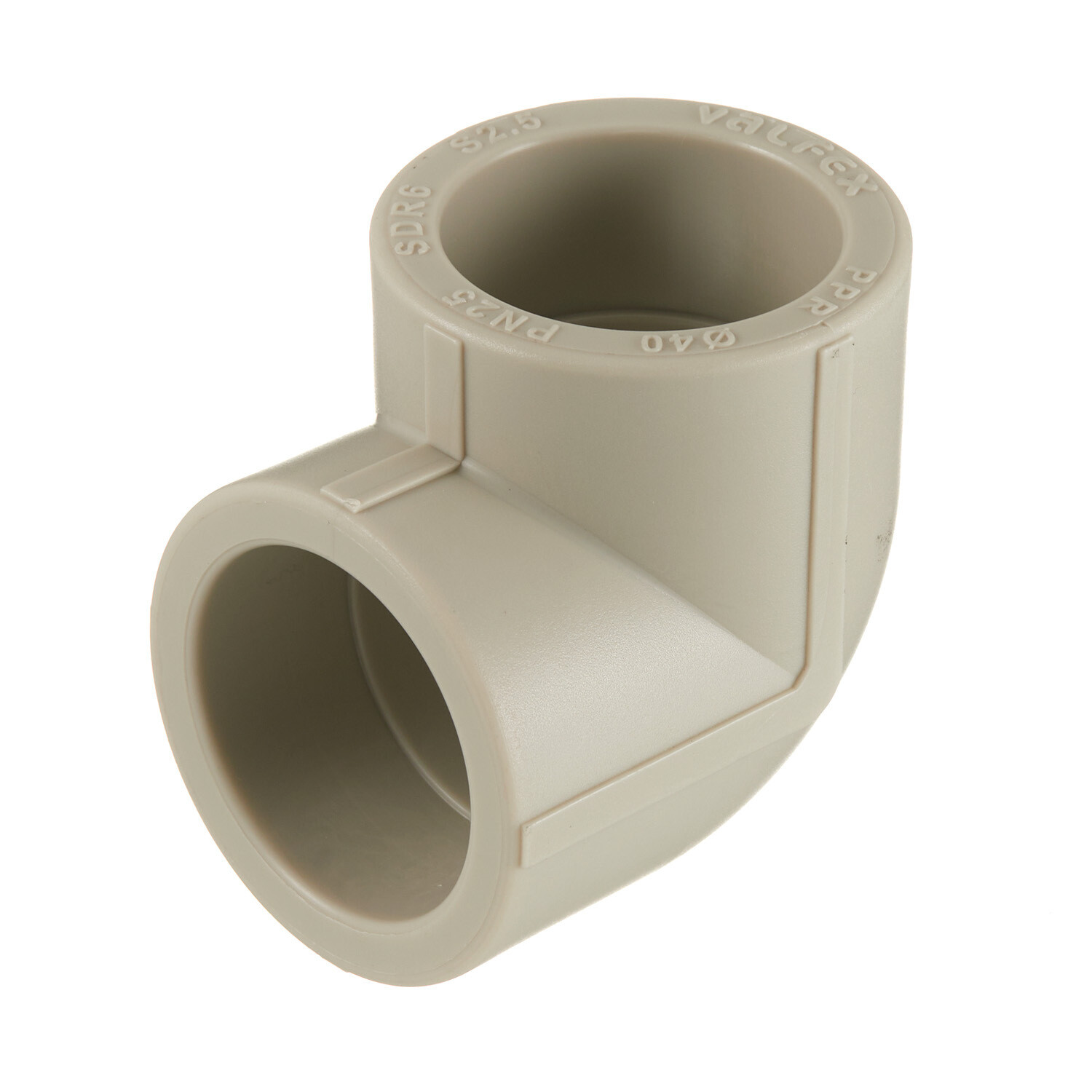 original-1413.jpg Угол полипропиленовый Valfex 40 мм 90° серый (10108040Г) — изображение 1