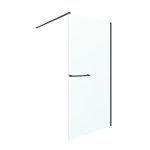 Душевая перегородка Ulitka Walk in Light черная 120х195 см стекло прозрачное 8 мм с полотенцедержателем (74104555)