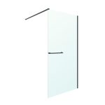 Душевая перегородка Ulitka Walk in Light черная 80х195 см стекло прозрачное 8 мм с полотенцедержателем (74104574)