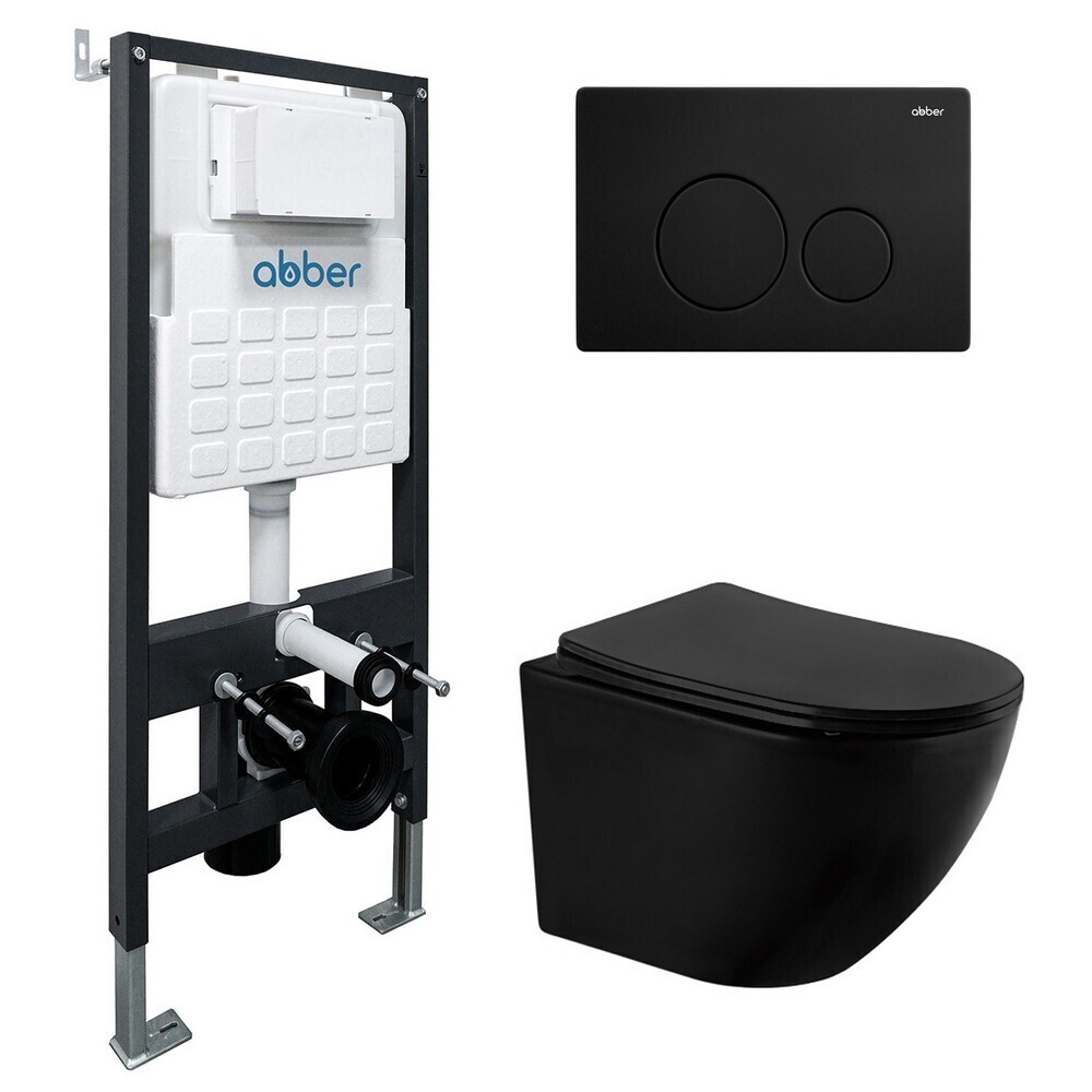 original-14221.jpg Комплект инсталляции Abber с унитазом Bequem с кнопкой черной и сиденьем микролифт (AC1100MB-AC0105-AC0121MB) — изображение 1