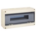 Щит распределительный навесной EKF PROxima ЩРН-ПГ-18 пластиковый IP65 199х366х106 мм 18 модулей прозрачная дверь слоновая кость