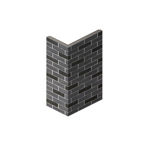 Искусственный камень угловой White Hills Терамо Брик черный (18 шт.=1,21 пог.м)