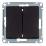 Переключатель Systeme Electric AtlasDesign двухклавишный встраиваемый карбон (ATN001065)