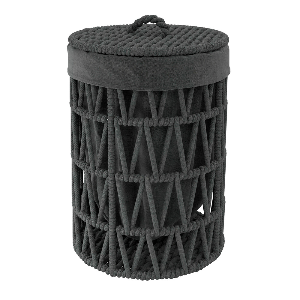 original-14671.jpg Корзина для белья WasserKraft Mosel 460х460х610 мм 129,1 л черная (WB-460-L) — изображение 1