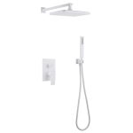 Душевая система Abber Weiss Insel встраиваемая с верхним душем с лейкой со смесителем белая матовый (AF8018FW)