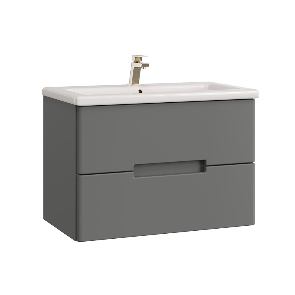 original-15019.jpg Комплект тумба с раковиной Sanstar Noche 80 см подвесная графит софт (424.1-1.4.1.ККОМ) — изображение 1