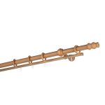 Карниз настенный деревянный двухрядный круглый 200 см d 28 мм светлый дуб