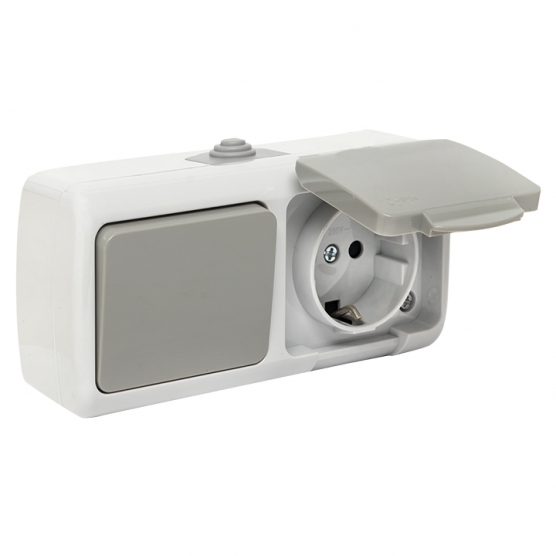 original-15172.jpg Блок выключатель и розетка EKF Мурманск одноклавишный накладной серый (EFRV16-050-30-540) — изображение 1