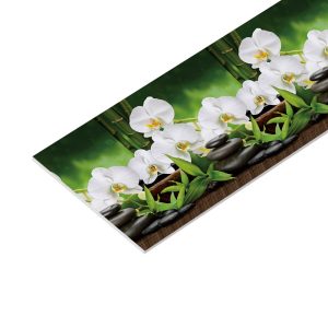 Панель стеновая ПВХ для кухни 4000х600х1 мм орхидеи белые
