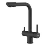 Смеситель для кухни WasserKraft черный с поворотным изливом с подключением к фильтру однорычажный (A8367)