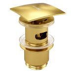 Донный клапан WasserKraft клик-клак 1 1/4 с переливом золото (A165)