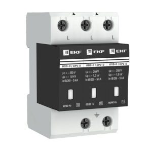 Ограничитель напряжения модульный EKF PROxima (opv-d3) 230 В 5 А тип AC 3P