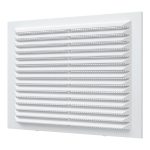 Решетка вентиляционная пластиковая приточно-вытяжная Era С 138х138 мм с сеткой белая