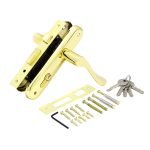 Замок врезной Palladium ЗВ AL 1618 GP универсальный с цилиндром золото 5 ключей