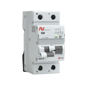 Автомат дифференциальный EKF Averes DVA-6 32А 1P+N тип A 30 мА 6 кА (rcbo6-1pn-32C-30-a-av)