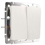 Выключатель Werkel двухклавишный встраиваемый перламутровый рифленый проходной (a051185)