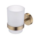 Стакан для ванной Swedbe Select с держателем стекло матовый/металл золото (9813GO)