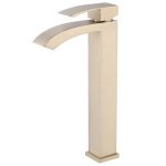 Смеситель для раковины высокий Abber Wasserfall золото однорычажный (AF8611G)