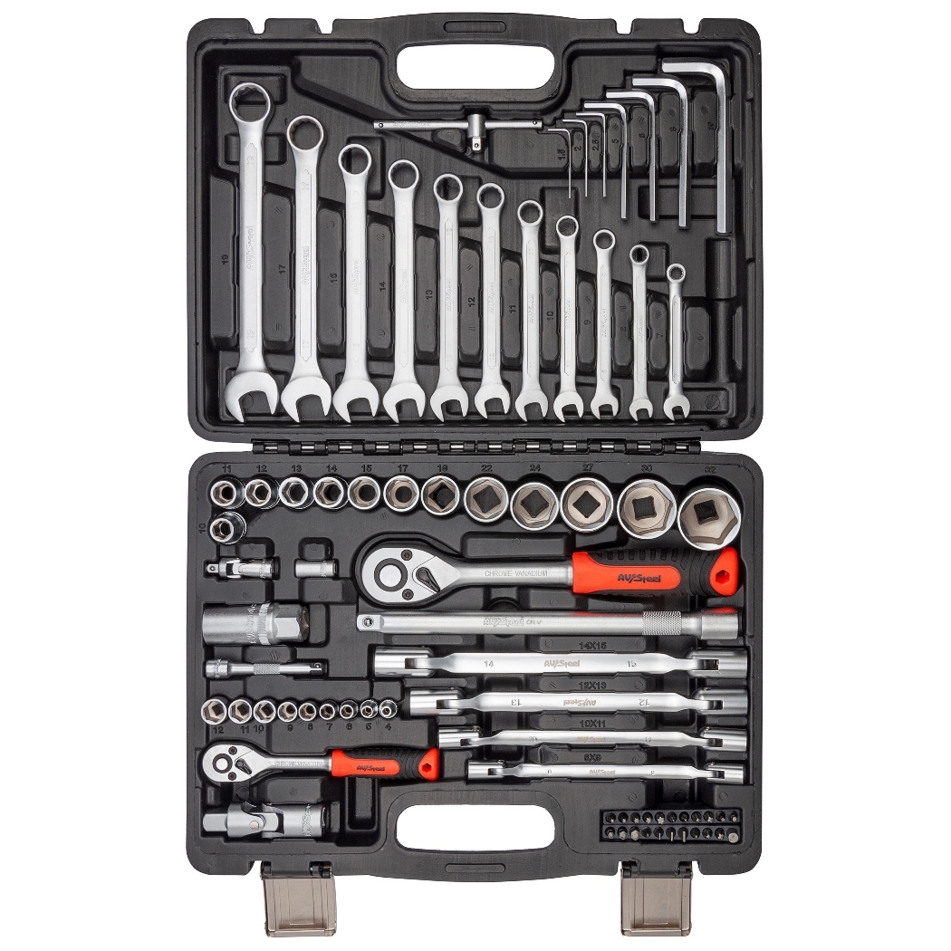 original-17124.jpg Набор инструментов универсальный AV Steel (AV-011076) (76 шт.) — изображение 1